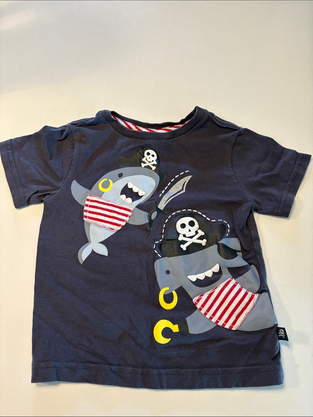 Tommy Bahama Navy Pirate Shark Graphic Tee